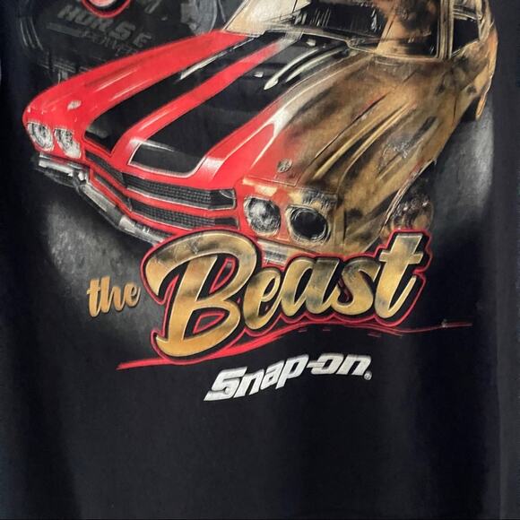 Gildan Snap On Shirt Men Extra Large XL Beauty & the Beast Black Cotton Mechanic - Picture 4 of 10